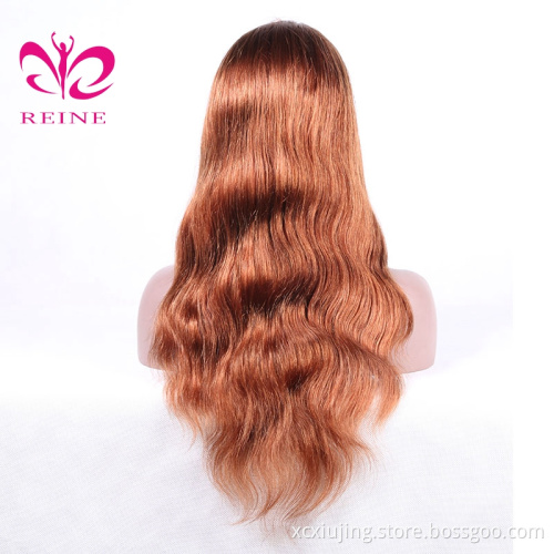 New design Body wave lace frontal wig REINE ombre color body wave hair lace front wig with baby hair double drawn human hair wig